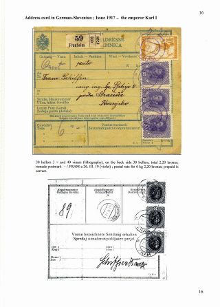 SLOVENIAN ISSUES FROM 1919 TO 1920 IN MIXED FRANKING – sheet 16