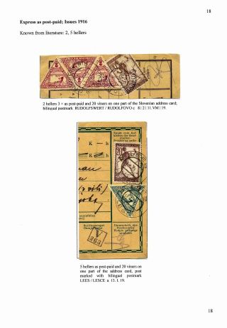 SLOWENISCHE AUSGABEN 1919 - 1920 IN MISCHFRANKATUREN – Blatt 18