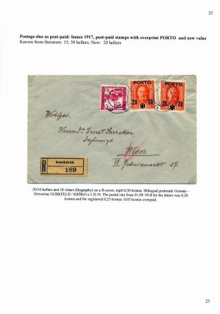 SLOWENISCHE AUSGABEN 1919 - 1920 IN MISCHFRANKATUREN – Blatt 26