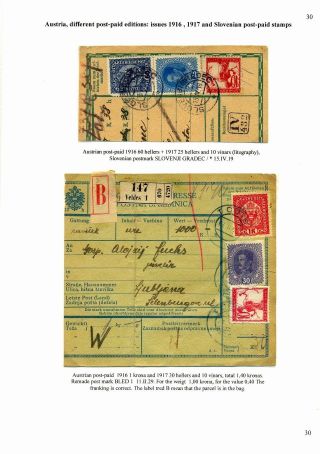 SLOWENISCHE AUSGABEN 1919 - 1920 IN MISCHFRANKATUREN – Blatt 30