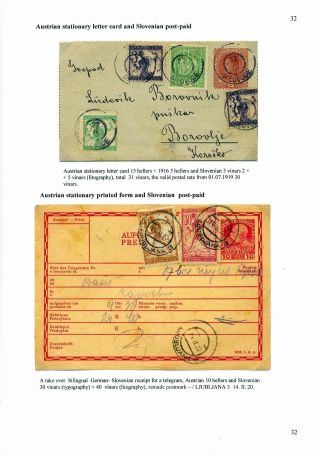 SLOVENIAN ISSUES FROM 1919 TO 1920 IN MIXED FRANKING – sheet 35