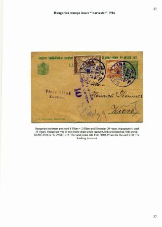 SLOVENIAN ISSUES FROM 1919 TO 1920 IN MIXED FRANKING – sheet 37