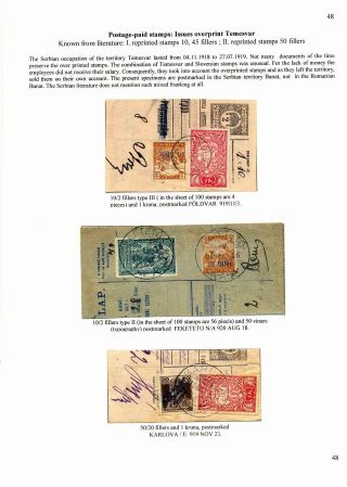 SLOVENIAN ISSUES FROM 1919 TO 1920 IN MIXED FRANKING – sheet 50