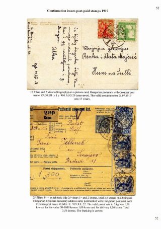 SLOVENIAN ISSUES FROM 1919 TO 1920 IN MIXED FRANKING – sheet 54