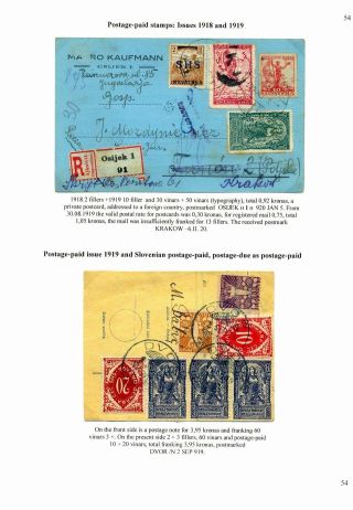 SLOVENIAN ISSUES FROM 1919 TO 1920 IN MIXED FRANKING – sheet 56