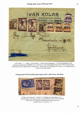 SLOVENIAN ISSUES FROM 1919 TO 1920 IN MIXED FRANKING – sheet 57