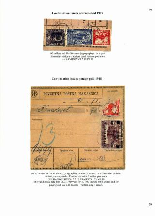 SLOVENIAN ISSUES FROM 1919 TO 1920 IN MIXED FRANKING – sheet 61