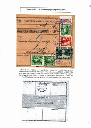 SLOVENIAN ISSUES FROM 1919 TO 1920 IN MIXED FRANKING – sheet 64