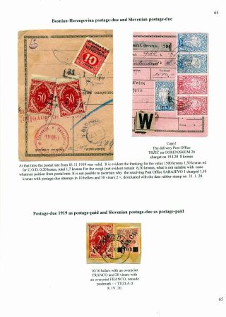 SLOWENISCHE AUSGABEN 1919 - 1920 IN MISCHFRANKATUREN – Blatt 67