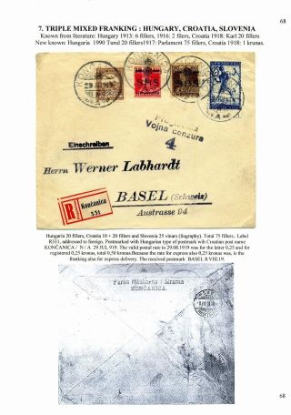 SLOWENISCHE AUSGABEN 1919 - 1920 IN MISCHFRANKATUREN – Blatt 70