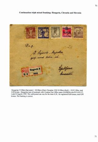 SLOWENISCHE AUSGABEN 1919 - 1920 IN MISCHFRANKATUREN – Blatt 71