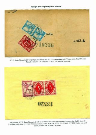 SLOWENISCHE AUSGABEN 1919 - 1920 IN MISCHFRANKATUREN – Blatt 97