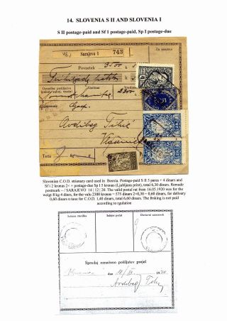 SLOWENISCHE AUSGABEN 1919 - 1920 IN MISCHFRANKATUREN – Blatt 98