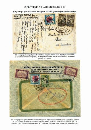 SLOWENISCHE AUSGABEN 1919 - 1920 IN MISCHFRANKATUREN – Blatt 105