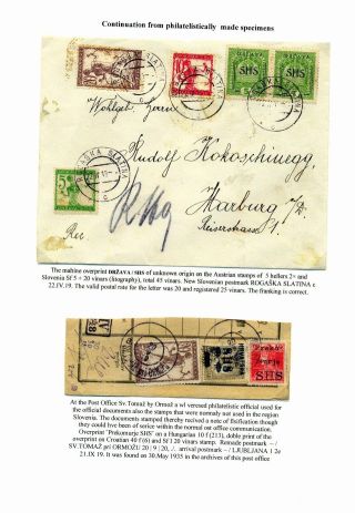 SLOWENISCHE AUSGABEN 1919 - 1920 IN MISCHFRANKATUREN – Blatt 108