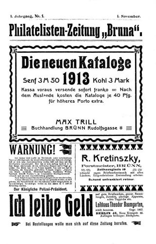 FILATELISTICKÉ NOVINY "BRUNA" – list 1