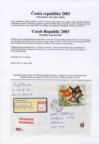 CZECH REPUBLIC 2003, BREEDING: AQUARIUM FISH – sheet 1