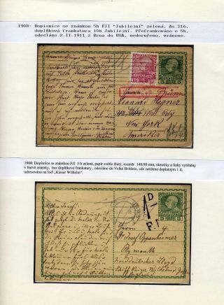 RAKOUSKO CELINY SE ZNÁMKOU FRANTIŠEK JOSEF I. 1908  JUBILEJNÍ – list 12