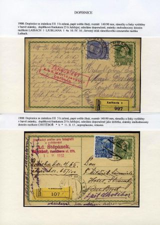 RAKOUSKO CELINY SE ZNÁMKOU FRANTIŠEK JOSEF I. 1908  JUBILEJNÍ – list 15