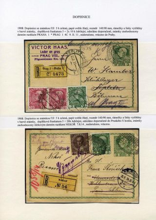 RAKOUSKO CELINY SE ZNÁMKOU FRANTIŠEK JOSEF I. 1908  JUBILEJNÍ – list 16