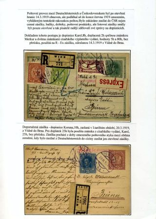 REPUBLIK DEUTSCHÖSTERREICH UND IHRE WERTZEICHEN IN POSTVERKEHR - TEIL II: SENDUNGEN IN TSCHECHOSLOWAKEI – Blatt 7