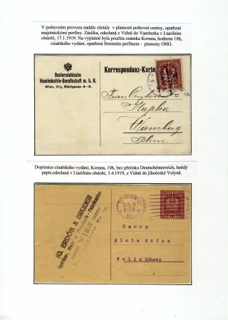REPUBLIK DEUTSCHÖSTERREICH UND IHRE WERTZEICHEN IN POSTVERKEHR - TEIL II: SENDUNGEN IN TSCHECHOSLOWAKEI – Blatt 8