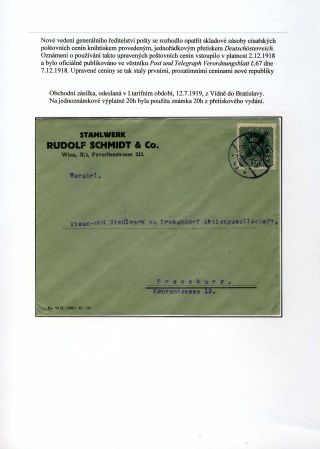 REPUBLIK DEUTSCHÖSTERREICH UND IHRE WERTZEICHEN IN POSTVERKEHR - TEIL II: SENDUNGEN IN TSCHECHOSLOWAKEI – Blatt 11