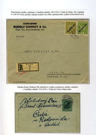 REPUBLIK DEUTSCHÖSTERREICH UND IHRE WERTZEICHEN IN POSTVERKEHR - TEIL II: SENDUNGEN IN TSCHECHOSLOWAKEI – Blatt 12