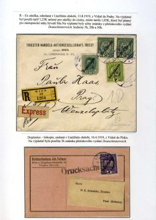 REPUBLIK DEUTSCHÖSTERREICH UND IHRE WERTZEICHEN IN POSTVERKEHR - TEIL II: SENDUNGEN IN TSCHECHOSLOWAKEI – Blatt 13