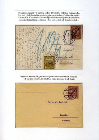 REPUBLIK DEUTSCHÖSTERREICH UND IHRE WERTZEICHEN IN POSTVERKEHR - TEIL II: SENDUNGEN IN TSCHECHOSLOWAKEI – Blatt 14