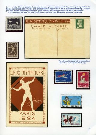 OLYMPIC GAMES PARIS 1924 AND CZECHOSLOVAKIA – sheet 12