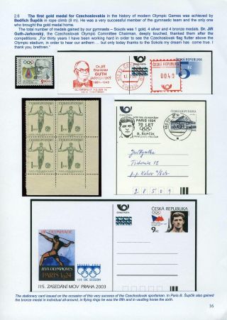 OLYMPIC GAMES PARIS 1924 AND CZECHOSLOVAKIA – sheet 16