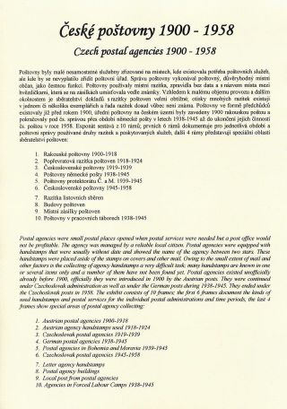 ČESKÉ POŠTOVNY 1900-1958 – list 1