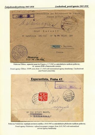 CZECH POSTAL AGENCIES 1900-1958 – sheet 86