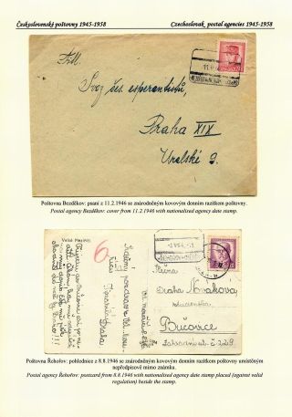 CZECH POSTAL AGENCIES 1900-1958 – sheet 89