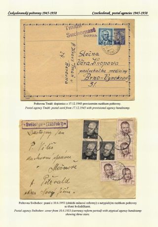 CZECH POSTAL AGENCIES 1900-1958 – sheet 90