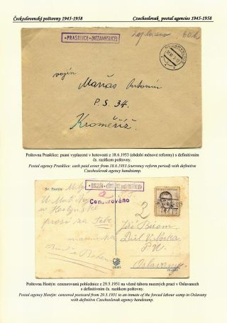 CZECH POSTAL AGENCIES 1900-1958 – sheet 92