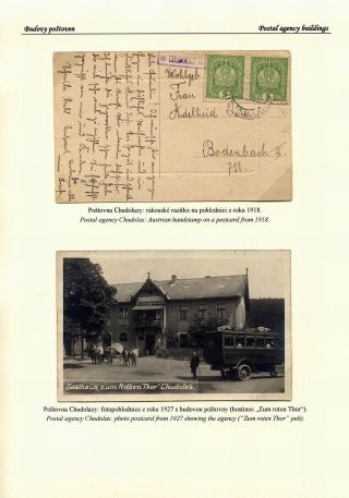 CZECH POSTAL AGENCIES 1900-1958 – sheet 122