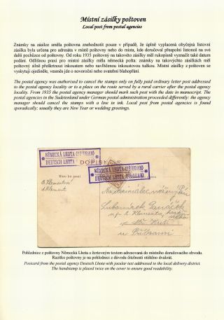 CZECH POSTAL AGENCIES 1900-1958 – sheet 129
