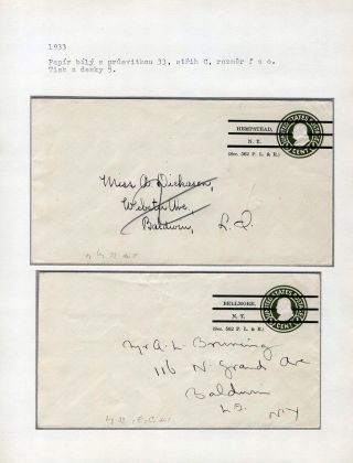 USA: GANZSACHENUMSCHÄGE 1916-1933 – Blatt 16