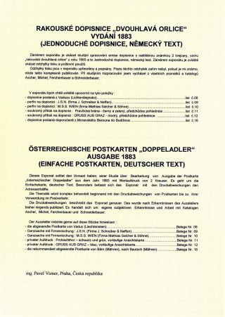 RAKOUSKÉ DOPISNICE DVOUHLAVÁ ORLICE VYDÁNÍ 1883 – list 1