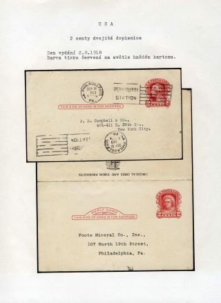 UNITED STATES: POSTAL STATIONERY CARDS – sheet 94
