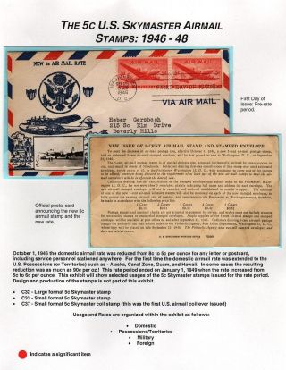 LETECKÉ ZNÁMKY USA 5c SKYMASTER (1946-48) – list 1