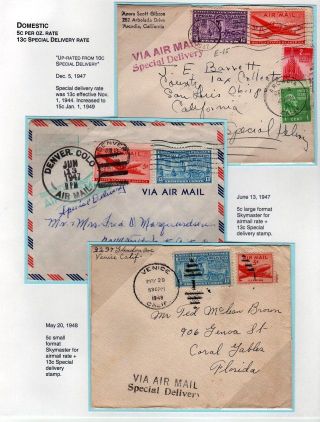 LETECKÉ ZNÁMKY USA 5c SKYMASTER (1946-48) – list 8
