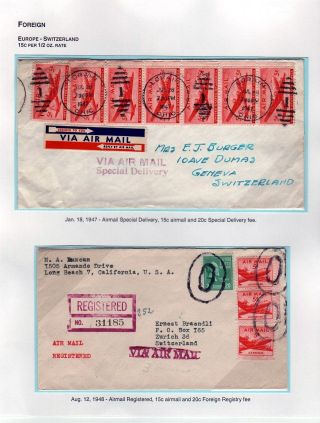 USA: LUFTPOSTMARKEN 5c SKYMASTER (1946-48) – Blatt 40