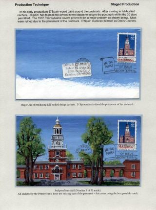 FDC's OF ROBERT D'SPAIN - HAND DRAWN / HAND PAINTED (1985-1999) – sheet 3