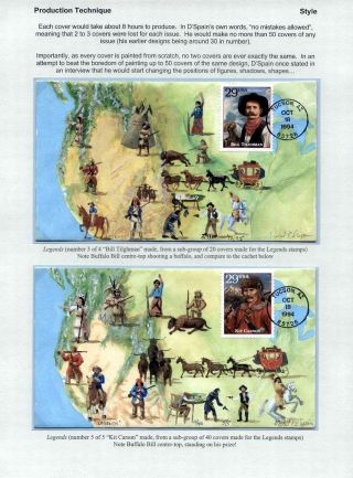 FDC's OF ROBERT D'SPAIN - HAND DRAWN / HAND PAINTED (1985-1999) – sheet 4
