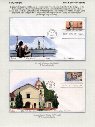 FDC's OF ROBERT D'SPAIN - HAND DRAWN / HAND PAINTED (1985-1999) – sheet 5