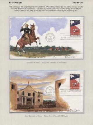 FDC's OF ROBERT D'SPAIN - HAND DRAWN / HAND PAINTED (1985-1999) – sheet 7