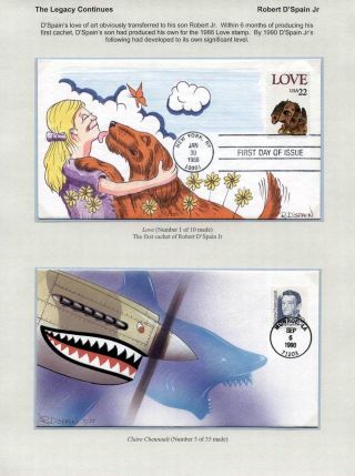 FDC's OF ROBERT D'SPAIN - HAND DRAWN / HAND PAINTED (1985-1999) – sheet 14
